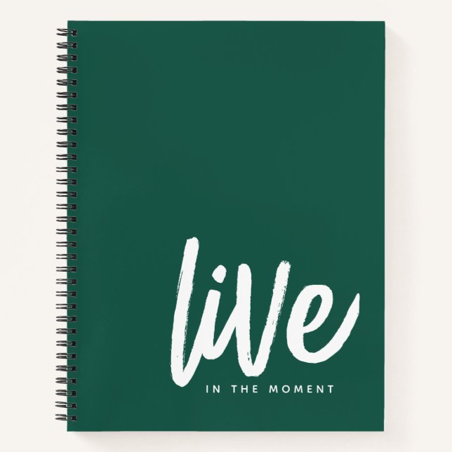 Inspirationsbewusstsein Zitat Live in der Gegenwar Notizbuch (Vorderseite)