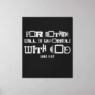 Inspirationsbibel-Zitat nichts Ununmöglich Leinwanddruck