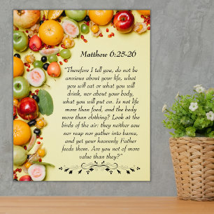 Inspirationsbibelverse von Matthew 6:25 Poster
