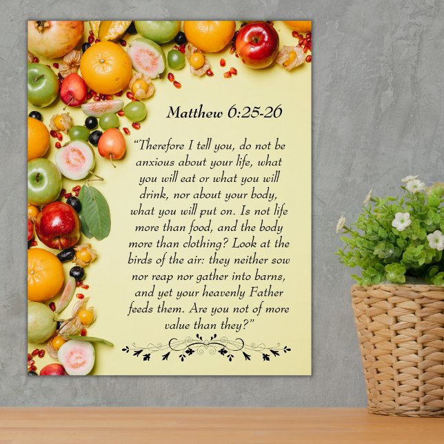 Inspirationsbibelverse von Matthew 6:25 Poster (Von Creator hochgeladen)
