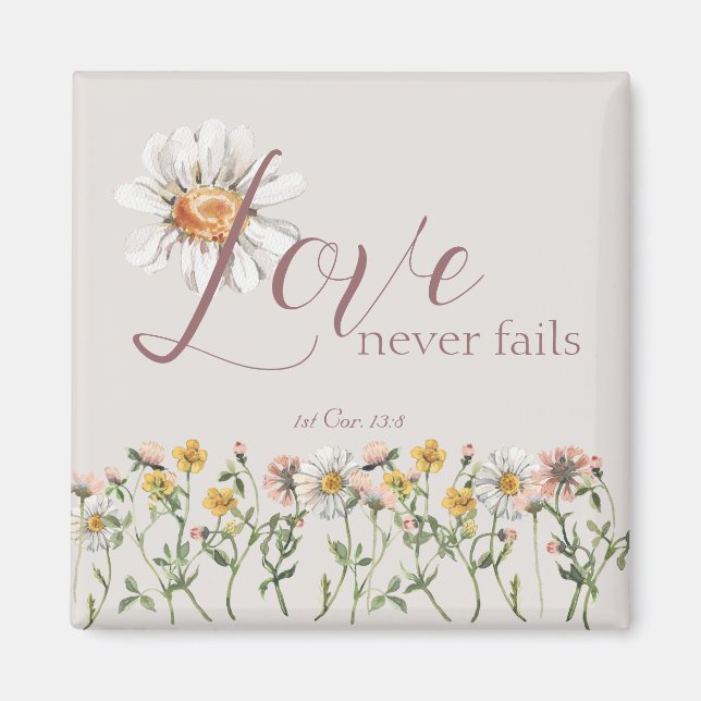 Inspirationsbibliotheksverse "Liebe Versage nie" Magnet (Vorne)