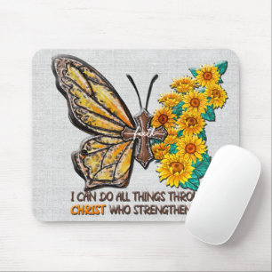 Inspirationsblume/Kreuz/Schmetterling Mousepad