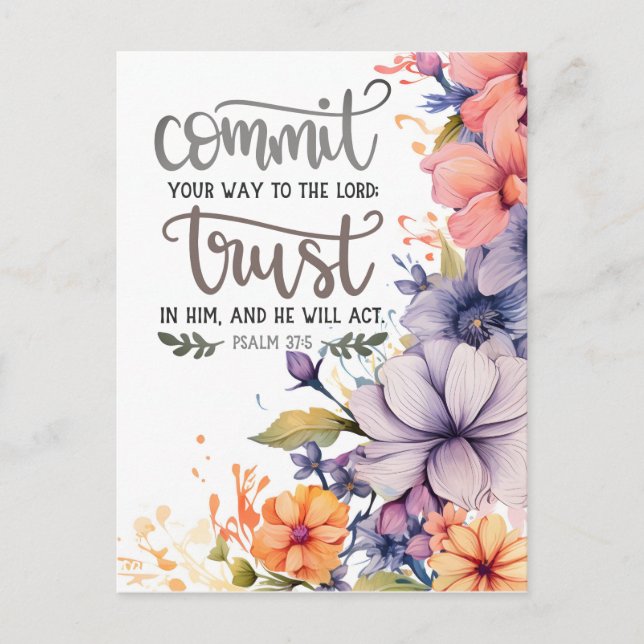 Inspirationsbotschaft von Psalmen Postkarte (Vorderseite)