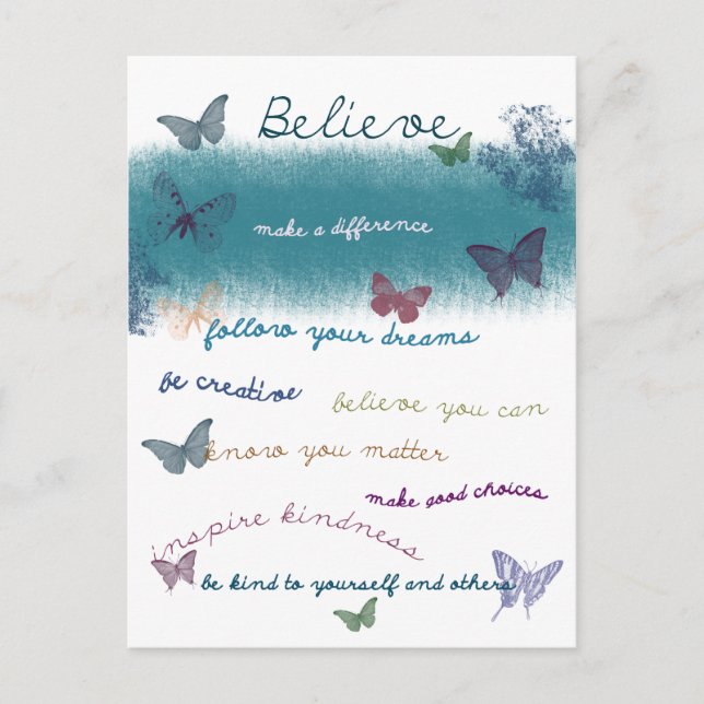 Inspirationsbutterfliegen Postkarte (Vorderseite)