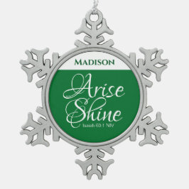 Inspirationserhöhung und Shine Faith Green Schneeflocken Zinn-Ornament