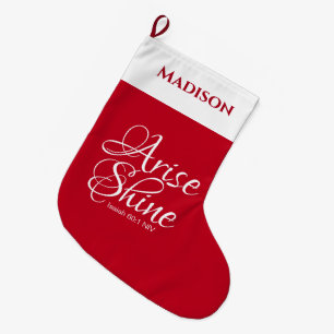 Inspirationserhöhung und Shine Faith Red Großer Weihnachtsstrumpf