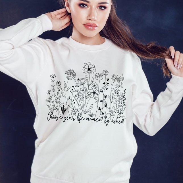 Inspirationsflorale Minimalistische Frauen Sweatshirt (Von Creator hochgeladen)