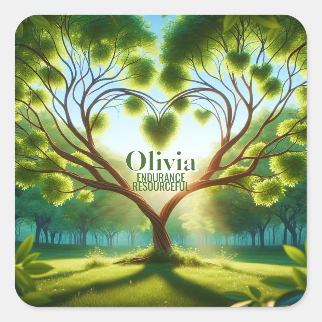 Inspirationsgrün Quadratischer Aufkleber (Vorderseite)