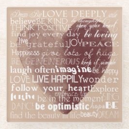 Inspirationsherz für Wasserfarben Glasuntersetzer