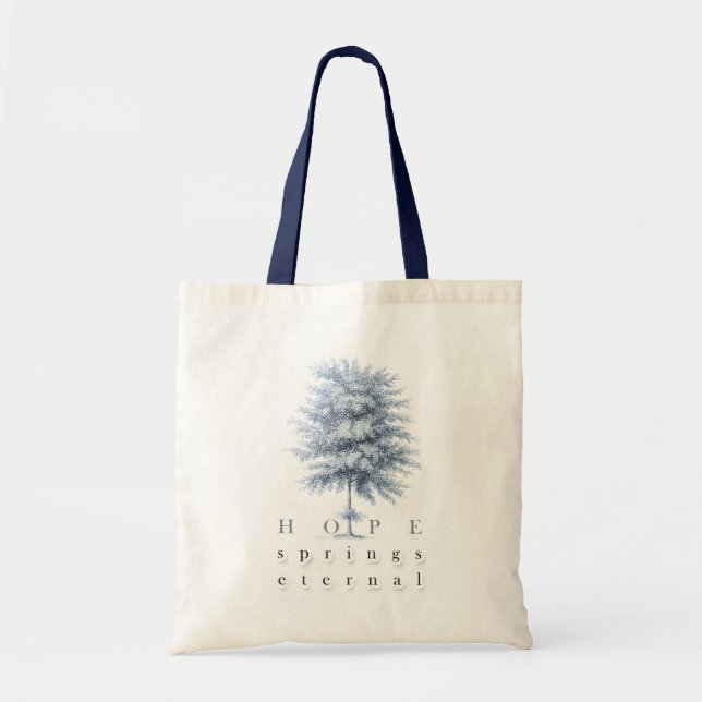 Inspirationshöhe sprießt ewiger Vintager Baum Tragetasche (Vorne)