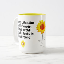 Inspirationsinterne Sonnenblumencoffee-Tasse (einm Zweifarbige Tasse