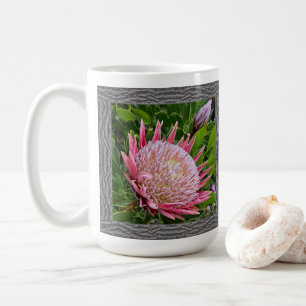 Inspirationskaffee-Tasse mit rosa Protea Kaffeetasse