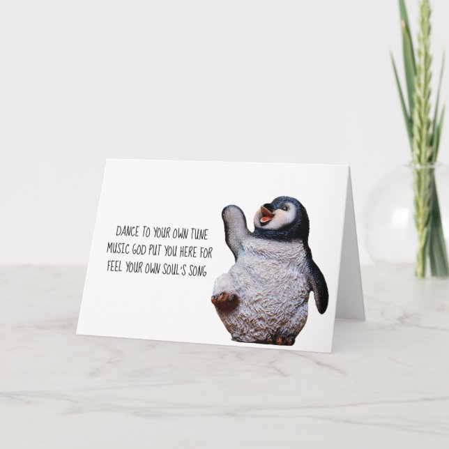 Inspirationskarte - Pinguin Haiku Karte (Vorderseite)