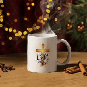 Inspirationskreuz, sein Licht, führt meinen Weg Kaffeetasse
