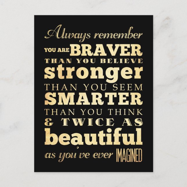 Inspirationskunst - Dr. Zitat Postkarte (Vorderseite)