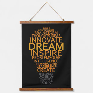 Inspirationslampe Wandteppich Mit Holzrahmen