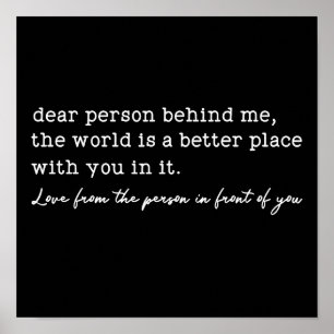 Inspirationsliebe Person hinter mir Poster