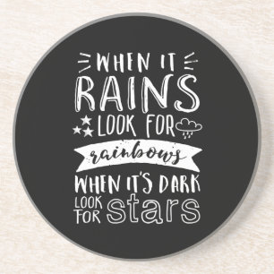 Inspirationsmotivation Zitat positiv denken Sandstein Untersetzer