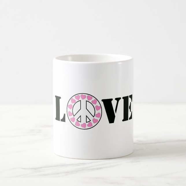 Inspirationspinrote Liebe Friedenshöre Kaffeetasse (Mittel)