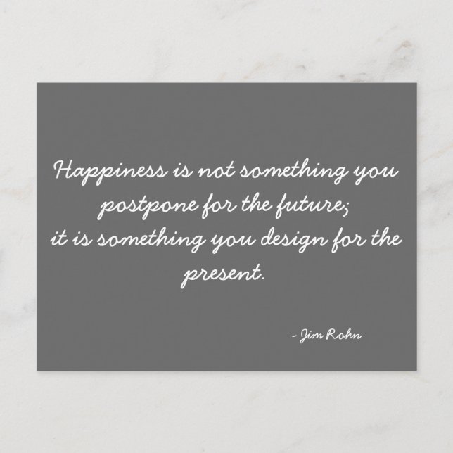 Inspirationspokarte zitiert Jim Rohn Postkarte (Vorderseite)