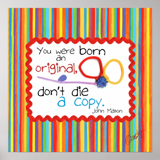 Inspirationsposter mit Kinderkunst eines Schmetter Poster (Vorne)