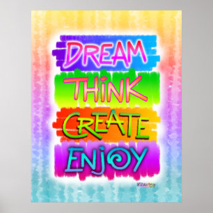 Inspirationsposter - Traum denken kreieren Poster