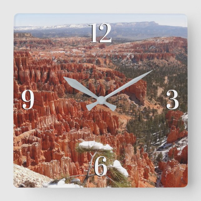 Inspirationspunkt am Bryce Canyon I Quadratische Wanduhr (Vorderseite)
