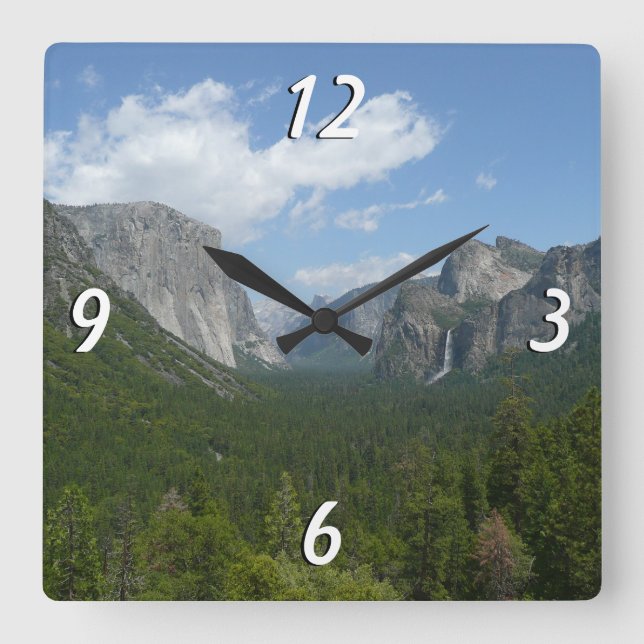 Inspirationspunkt im Yosemite-Nationalpark Quadratische Wanduhr (Vorderseite)