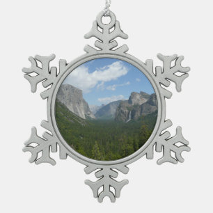 Inspirationspunkt im Yosemite-Nationalpark Schneeflocken Zinn-Ornament