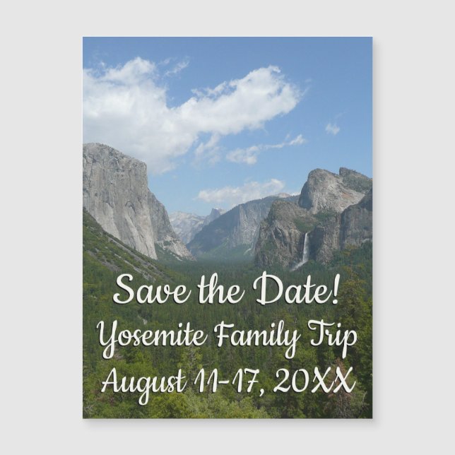 Inspirationspunkt Save the Date in Yosemite Magnetkarte (Vorderseite)