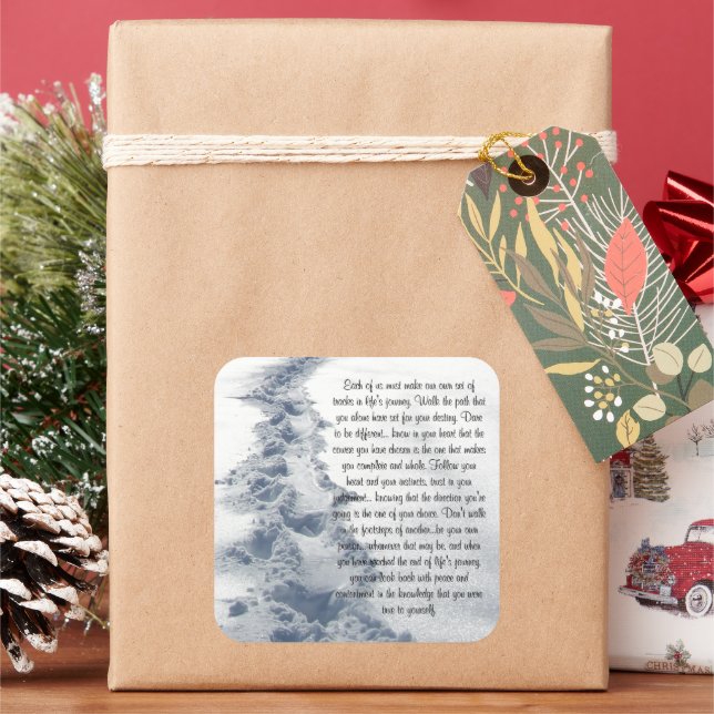 Inspirationsquelle für neue Spuren Quadratischer Aufkleber (Feiertag)