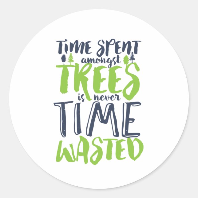 Inspirationsquelle für Wald- und Camping-Zitat Runder Aufkleber (Vorderseite)