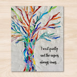 Inspirationsquelle Poster<br><div class="desc">Dieses dekorative Plakat mit einem Mosaikbaum in Regenbogenfarben und einem inspirierend Zitat. Einfach mit eigenen Worten anpassbar. Weil wir unsere Kunstwerke erstellen,  werden Sie dieses exakte Bild von anderen Designern nicht finden. Original Mosaik © Michele Davies.</div>
