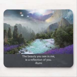 Inspirationsquotation von Rumi mit Naturbild Mousepad