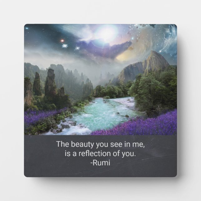 Inspirationsquotation zum Thema Schönheit von Rumi Fotoplatte (Vorderseite)