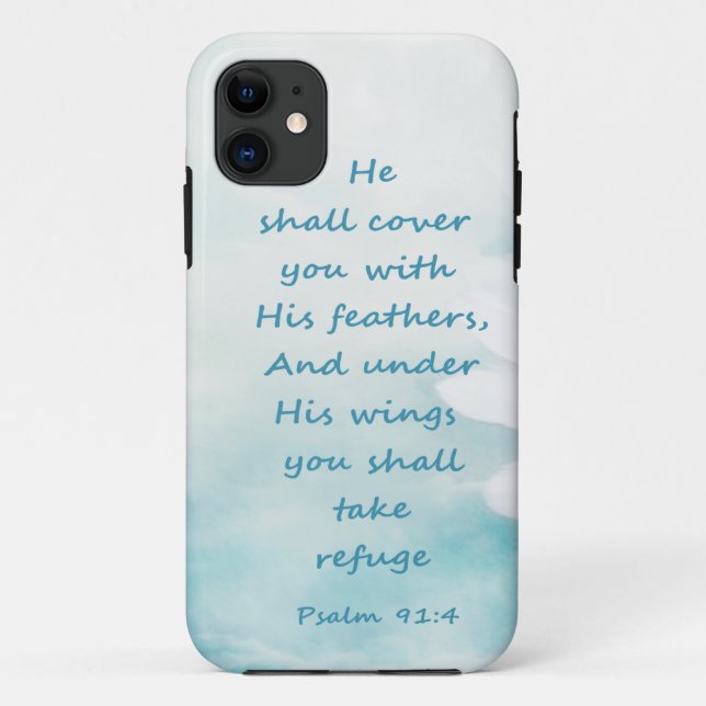 Inspirationsreicher Psalm 91:4 unter seinen Winkel Case-Mate iPhone Hülle (Rückseite)