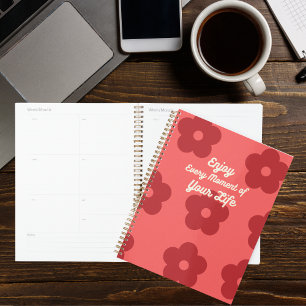 Inspirationsrote Retro-Blume Planer