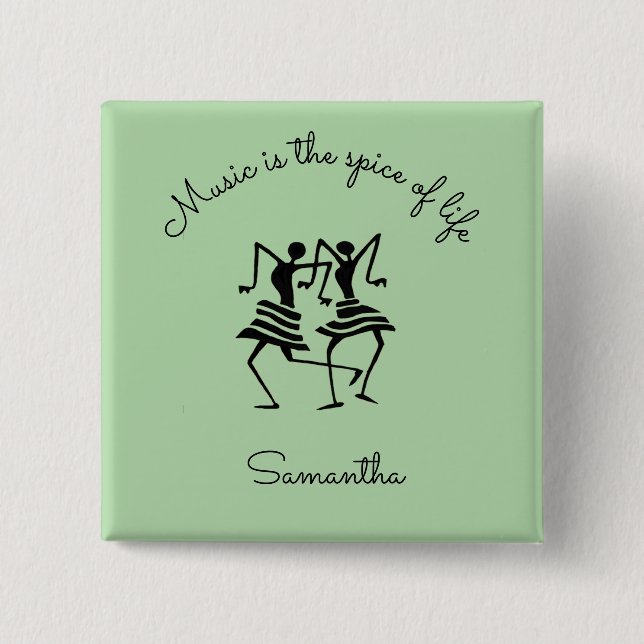 Inspirationssänger, Silhouette-Fest-Tänzer Button (Vorderseite)