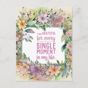 Inspirationssatz, florale Einstellung zur Dankbark Postkarte