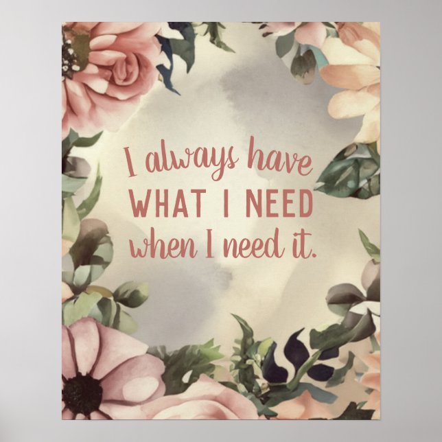 Inspirationssatz Gesetz der Anziehung Motivierend Poster (Vorne)