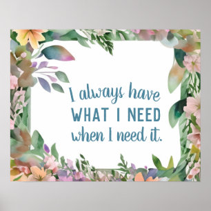 Inspirationssatz Gesetz der Anziehung Motivierend Poster