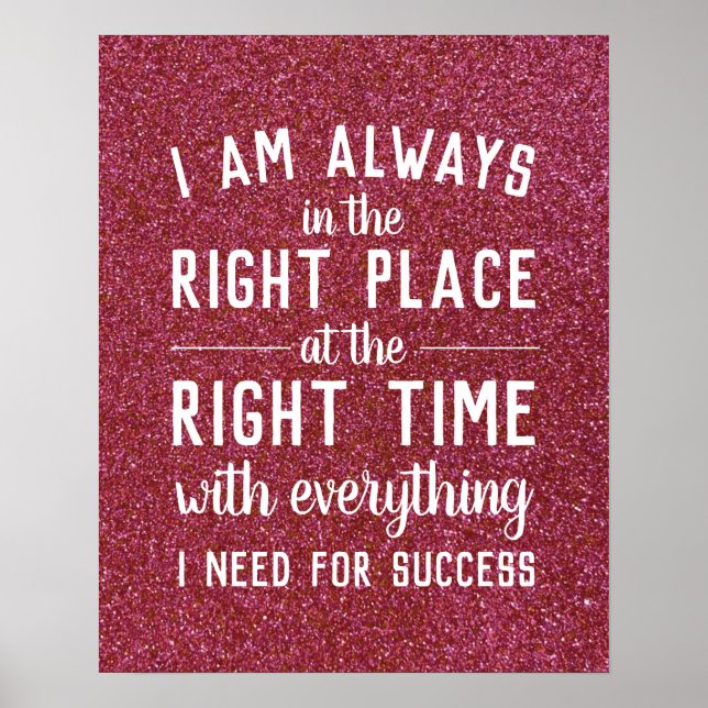 Inspirationssatz Gesetz der Anziehung Motivierend Poster (Vorne)