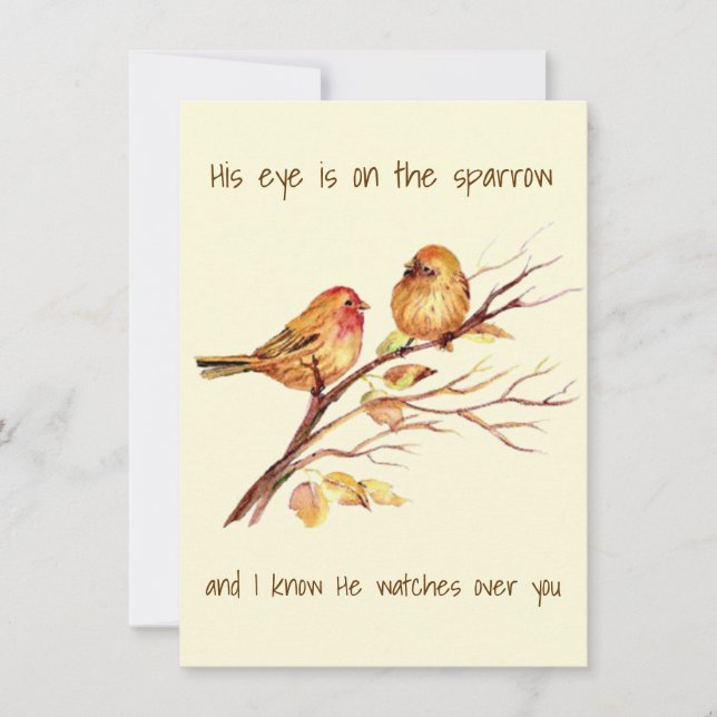Inspirationssatz Sein Auge ist auf dem Sparrow, (Vorderseite)