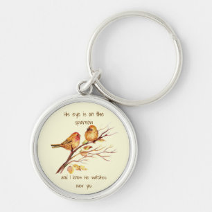 Inspirationssatz Sein Auge ist auf dem Sparrow, Schlüsselanhänger