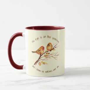 Inspirationssatz Sein Auge ist auf dem Sparrow, Tasse