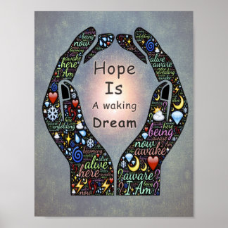 Inspirationssatz über Hoffnung und Träume Poster