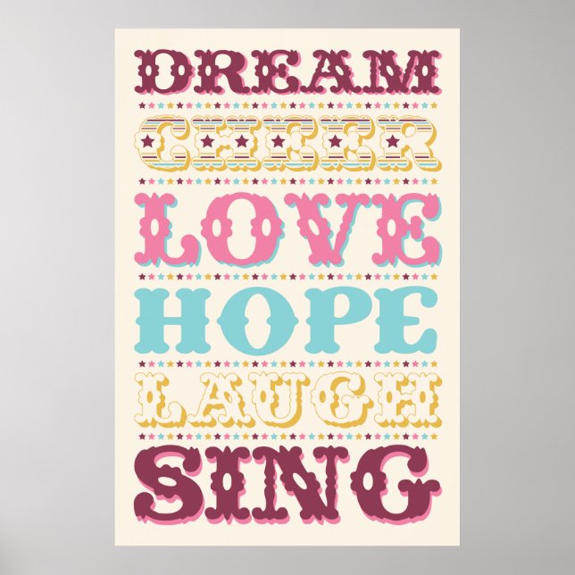 Inspirationssätze/ Träume/ Liebe/ Hope Poster (Vorne)