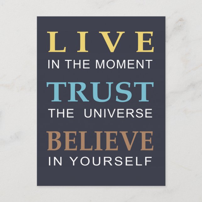 Inspirationsspirituelle Botschaft Postkarte (Vorderseite)