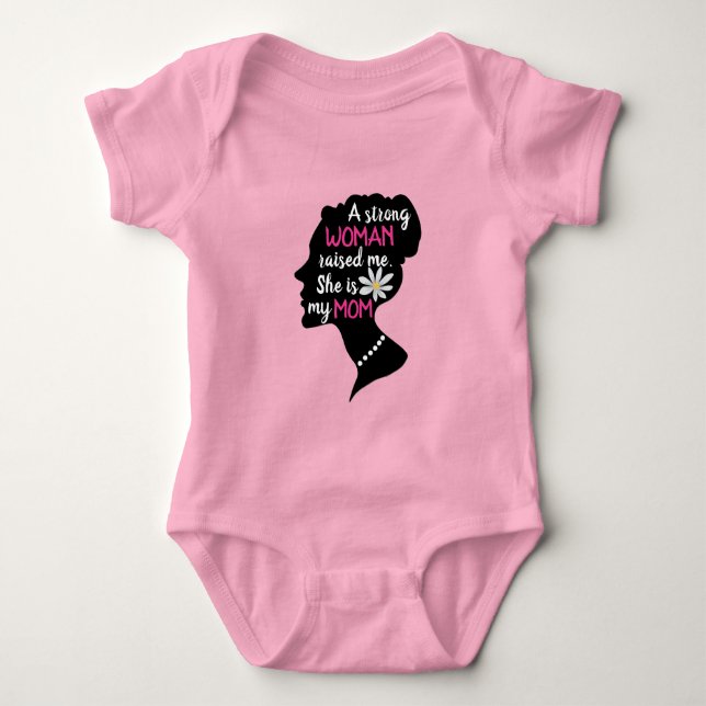 Inspirationsstarke Frau rosa Muttertag Baby Strampler (Vorderseite)
