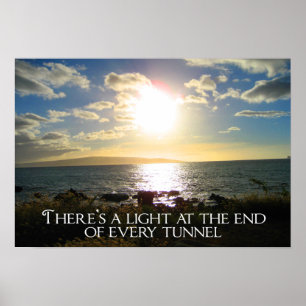 Inspirationsstichleuchte am Ende des Tunnels Poster